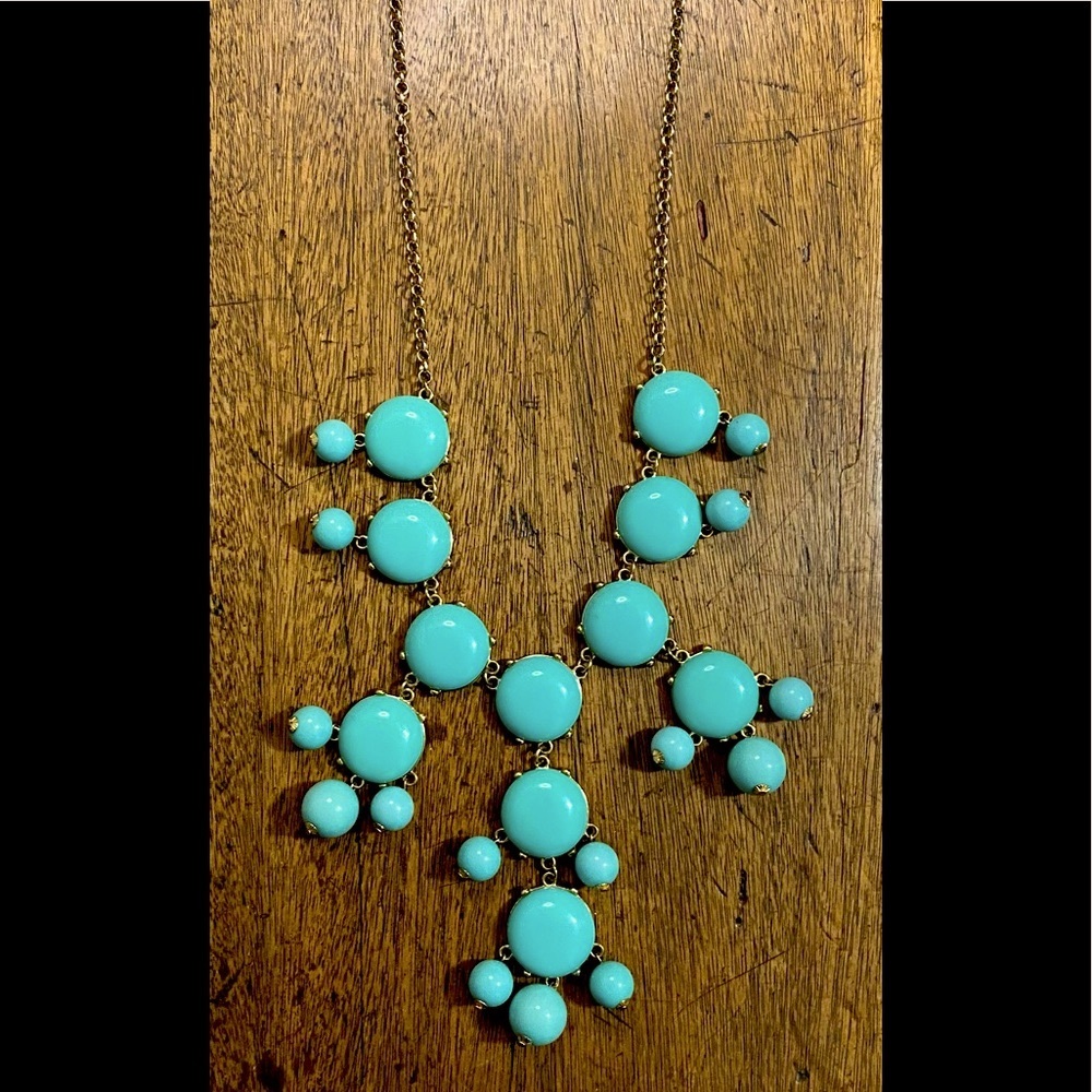 Bubble necklace Turquoise & gold color adjustable length